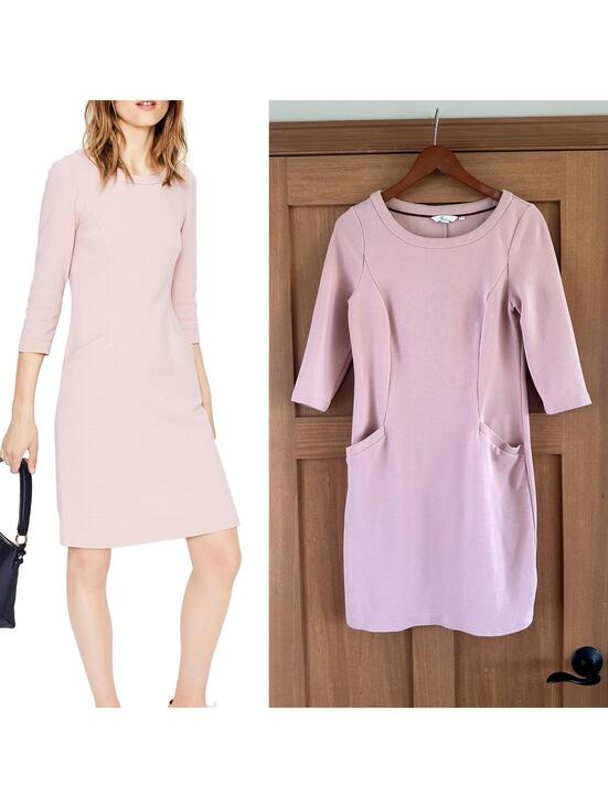 Boden Dresses & Skirts - Boden Jasmine Ottoman Sheath Dress Ribbed Rose Pink 3/4 Sleeve Women’s size 6R